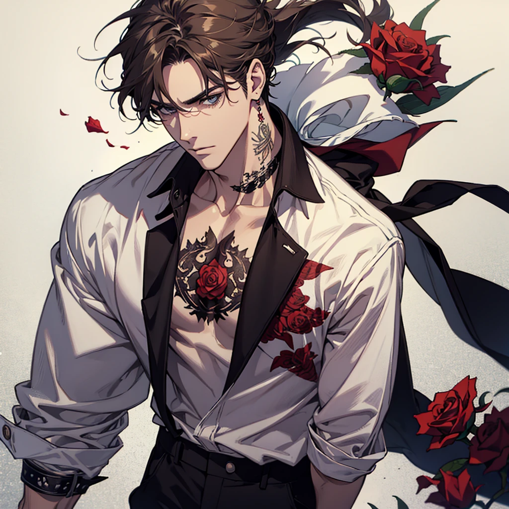 Cool guy with a rose tattoo