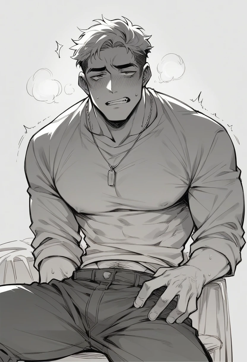 A man use ???????  his face was look depression down 