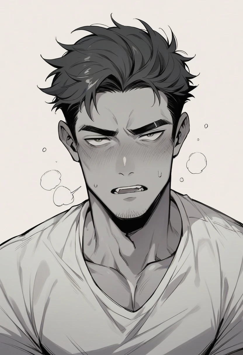 A man use cocaine his face was look depression down