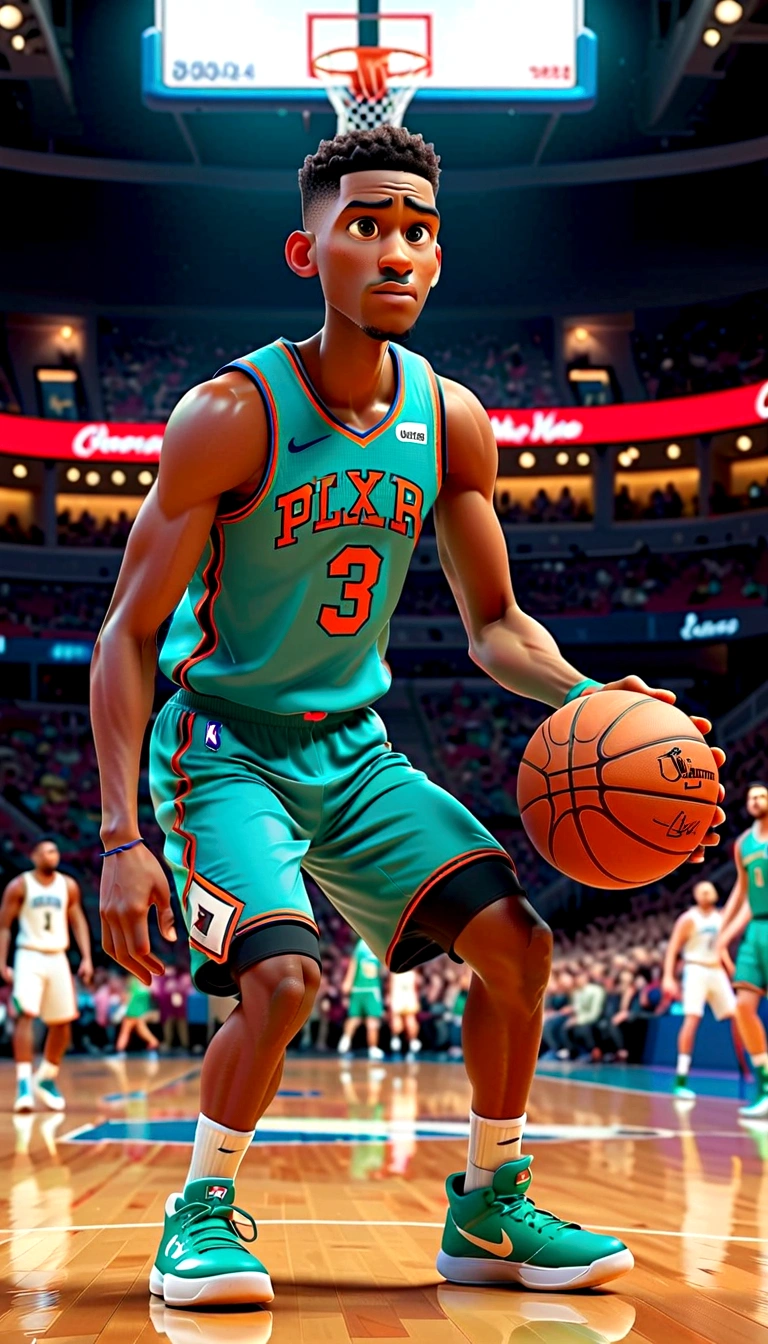 Pixar style,3d,basketball player
