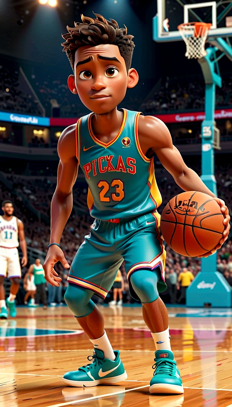 Pixar style,3d,basketball player