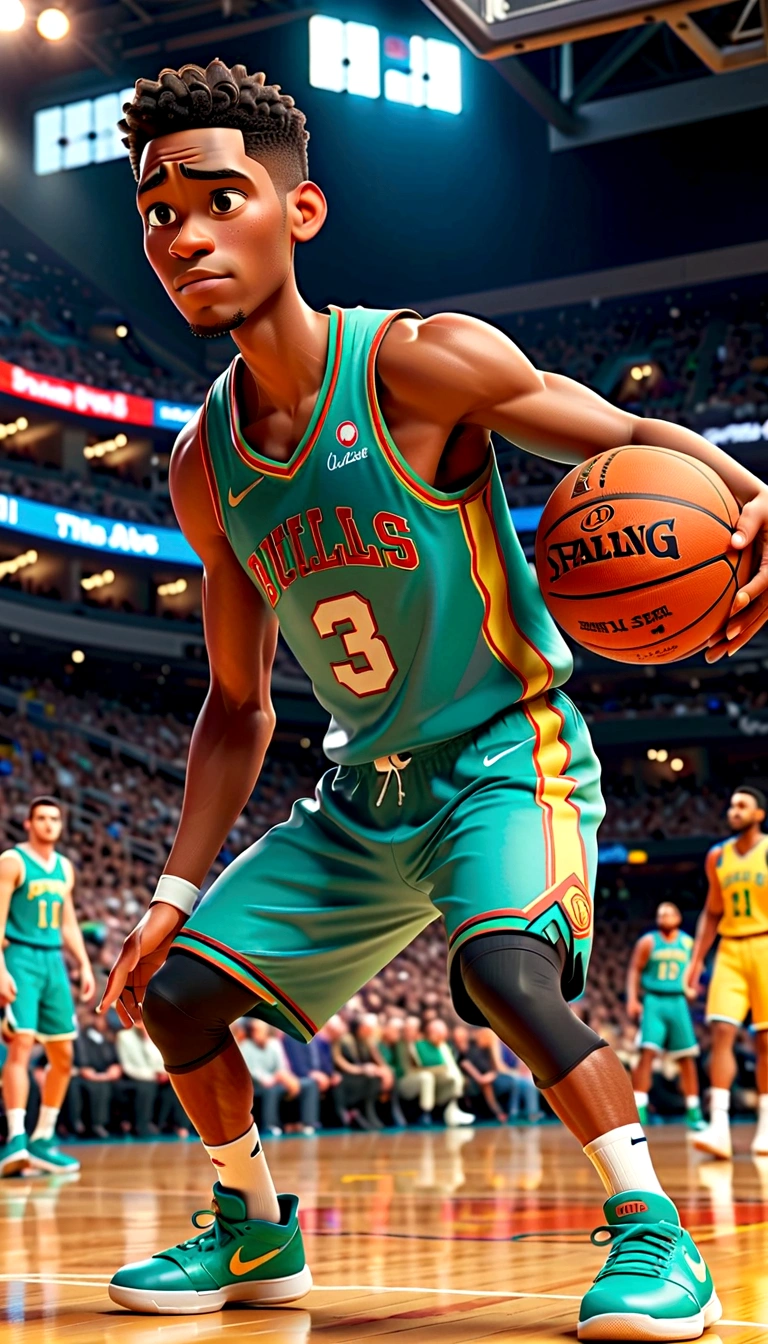 Pixar style,3d,basketball player