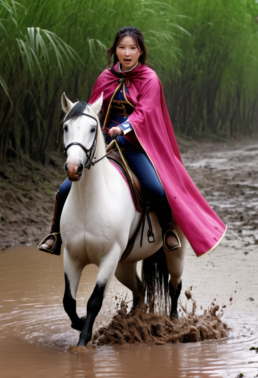 (((masterpiece))),(((Highest quality))),((Tabletop:1.4, Highest quality)), (Realな写真:1.4),
((1 cute girl knight)),rodeo,horse standing,Surprised face,stumble,aggressive,slouch,horse standing, prancing horse in pitfall,cute,Napoléon horse sliped in pitfall,in the pitfall,
(超High resolution:1.2),, wonderful, Very detailed CG Unity 8k wallpaper, Very detailed, High resolution,fat horse ridden by japanese girl,Plump,Double,Pink armor and cape,Soaking in the swamp,Mud Splash,
Soft Light, Beautiful detailed girl, Droopy eyes,Very detailedな目と顔, Beautiful and exquisite nose, Beautiful and exquisite, horse ridden by a girl can't stand up because its drowned in the sticky muddy pitfall:10.0 ,Displeased face:4.0,Real,Stir,Anatomically correct,action horse riding scene while struggle fighting