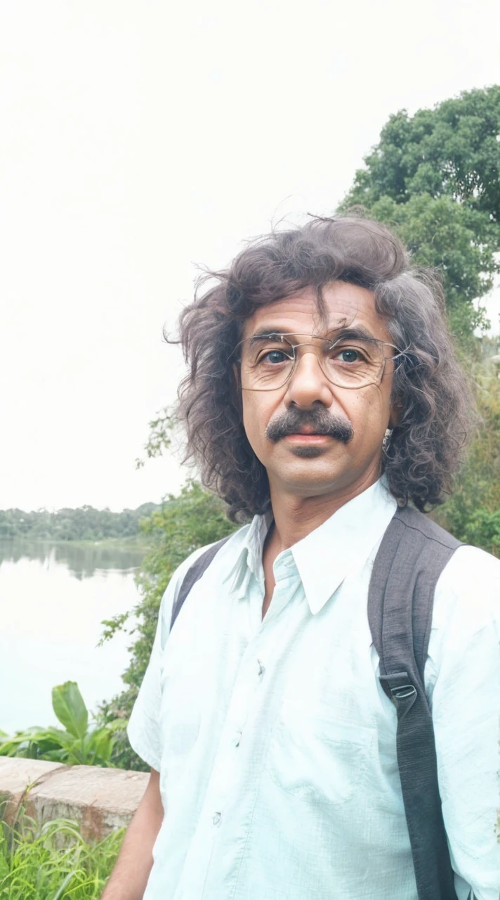 Albert Einstein look with universe backgroun