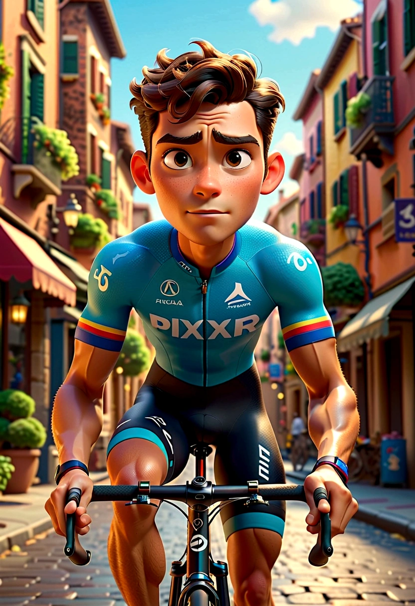 Pixar style,3d,Cycling athlete