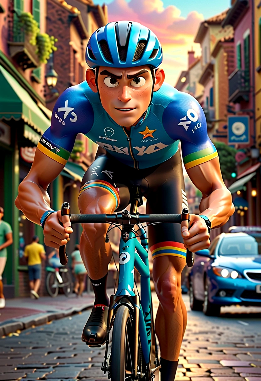 Pixar style,3d,Cycling athlete
