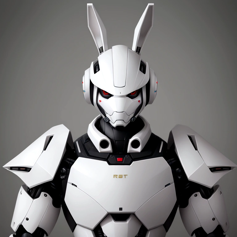 robot rabbit, White color, male gender, portrait photo style, non-human,