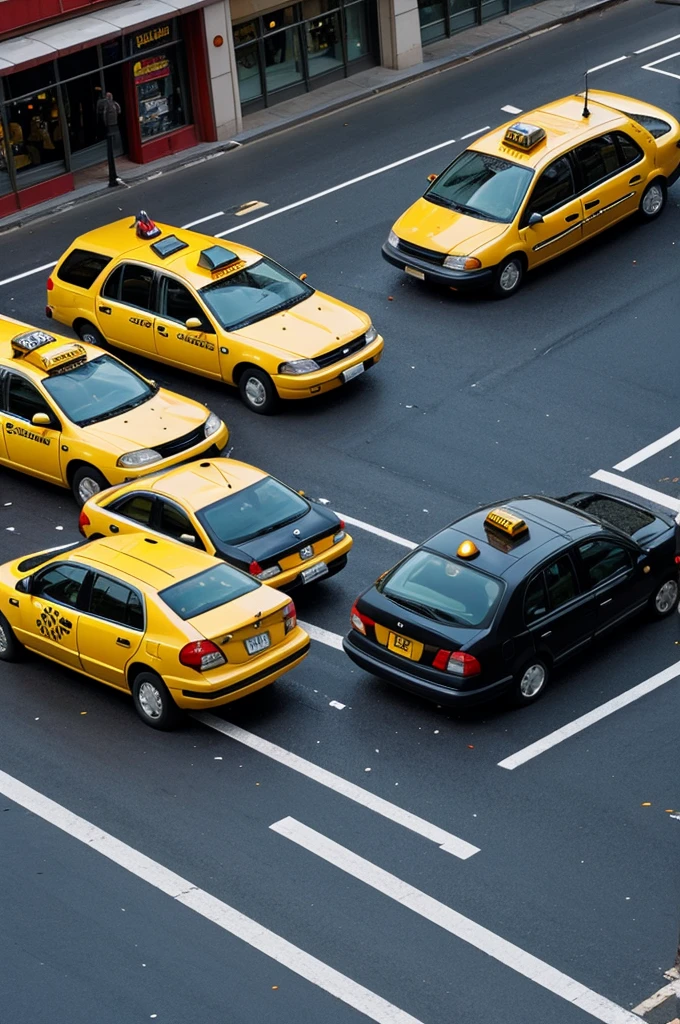 Image of a traffic accident with a taxi