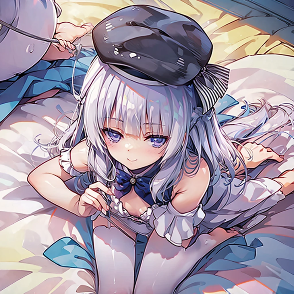 ((masterpiece)), ((Best Quality)), (Ultra-detailed), Anime style, Cute , 1girl in, Solo, lying on the bed,no panty