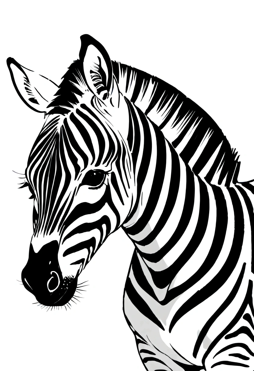 give ma a picture of a line art zebra