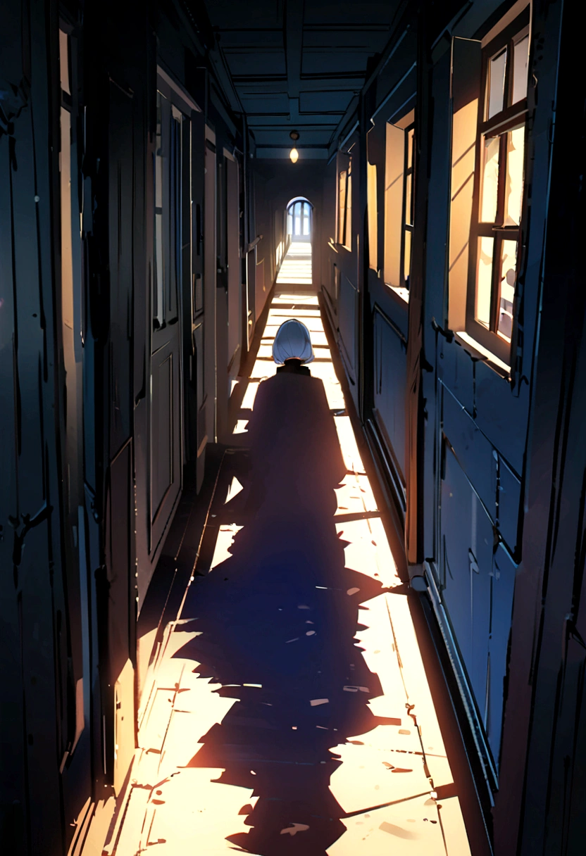 ((Suspense scenes ((Concept Art)), Very detailed，There was a girl wearing blue jeans, Brown coat and boots)), (Better lighting, Better shadows, Extremely subtle and terrifying), (Digital Illustration), ((4K)), [(Dynamic Angle,White hair, (Pretty Face, Perfect face) The clothes are torn, With a gun in hand), [:(dark, mystery, Game Paint, Harsh environment, Zigzag corridor, big house, Dead):]