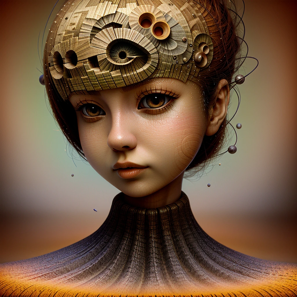 Naoto Hattori's painting depicting a woman, surrealism art, highly detailed, surrealistic fantasy background, style of Naoto Hattori, AIDA_NH_humans
