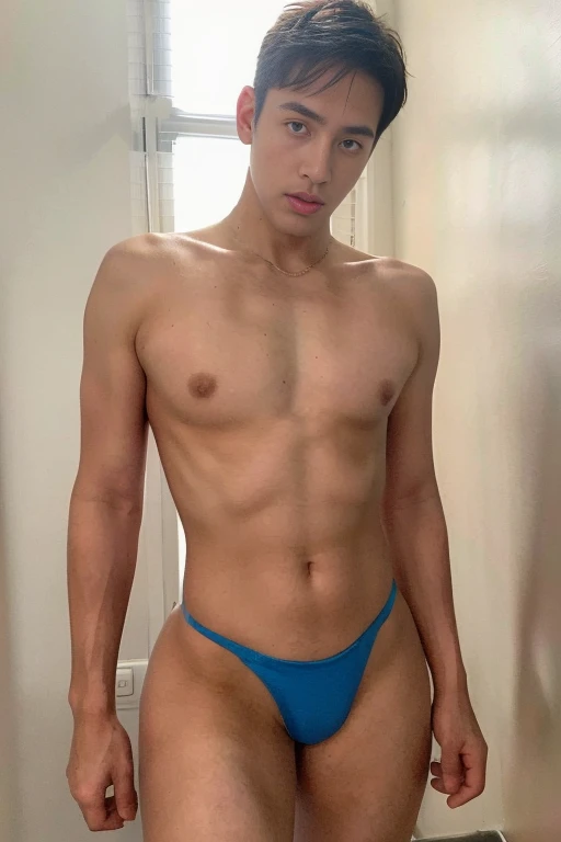 ((only man , only male)), (((narrow waist, small waist ,unrealistic wide hips , unrealistic wide pelvis ))) sexy , nsfw , eroticism , hips , thighs , full length shot(fls) ,((( skindentation , stocking))), (gay , gay focus) , micro string thong , handsome man , look at viewer , 40 years old man , mature man
