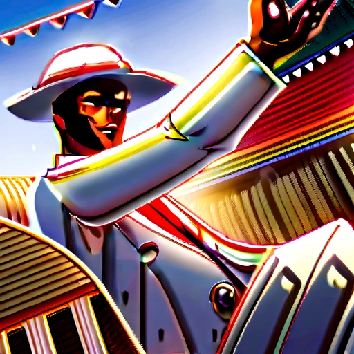 Create a detailed illustration of Zé Pilintra, a black and rascal from Rio. He must be dressed in an impeccable white suit, red tie, panama hat and white shoes. The scene should capture the essence of Rio's alleys and streets, with a samba and capoeira atmosphere. Zé Pilintra can have a glass of cachaça in his hand, a cigar or show off his swing in a samba circle. Details should include cultural elements such as the tambourine, tambourine and colorful traditional houses of Rio de Janeiro. Rich details, vivid eyes, 8k, high resolution