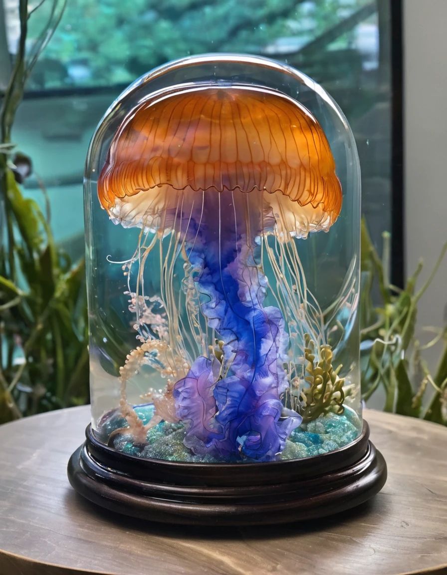 Jellyfish in a glass dome