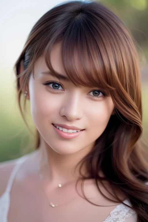 One girl,(RAW Photos, Highest quality), (Realistic, photo-Realistic:1.4), masterpiece, Very delicate and beautiful, Very detailed, 2k wallpaper, wonderful, In detail, Very detailed CG unity 8k wallpaper, Super detailed, High resolution, Soft Light, Beautiful detailed girl, Very detailed eyes and face, Beautifully detailed nose, Beautiful attention to detail,Cinema Lighting,Perfect Anatomy,Micro 、
smile
 