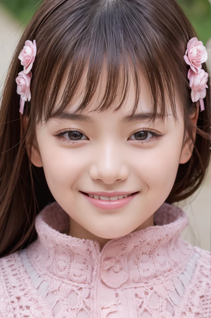 (masterpiece,Highest quality,Ultra_detailed, High resolution, Absurd:1.2),Emoji Package,One girl, alone, smile, bangs, Shine, dull_bangs,pink_eye