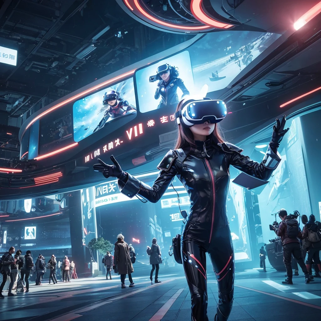 Got it。Imagine an illustration that depicts the following image::
1. **Wearing VR goggles**: Draw a scene where a person is wearing VR goggles。The goggles have an advanced design and shape.、Give it a futuristic feel。
2. **Avatarization of people around you**: Shown on the VR goggles screen、It shows the people around you as avatars.。Avatars have realistic facial expressions and poses、It will give the feeling that you are communicating in a virtual space.。
3. **Conversation scene**: Through VR goggles、A person who has been avatarized々Draw a scene where you are having a conversation with。Natural and realistic communication、Expressing the joy of technology。
4. **Background and environment**: In the background of the depicted scene、Embrace the space with a contemporary and futuristic design。for example、Futuristic urban environments、A place with a lot of digital elements would be good.。
5. **Use of color**: Incorporate bright and vibrant colors。especially、Choose the right color tones to represent technological innovation and virtual reality。
Combining these elements、Wearing VR goggles, you can draw illustrations of people around you talking to you as avatars.。For your reference、Try to expand on the specific image.。