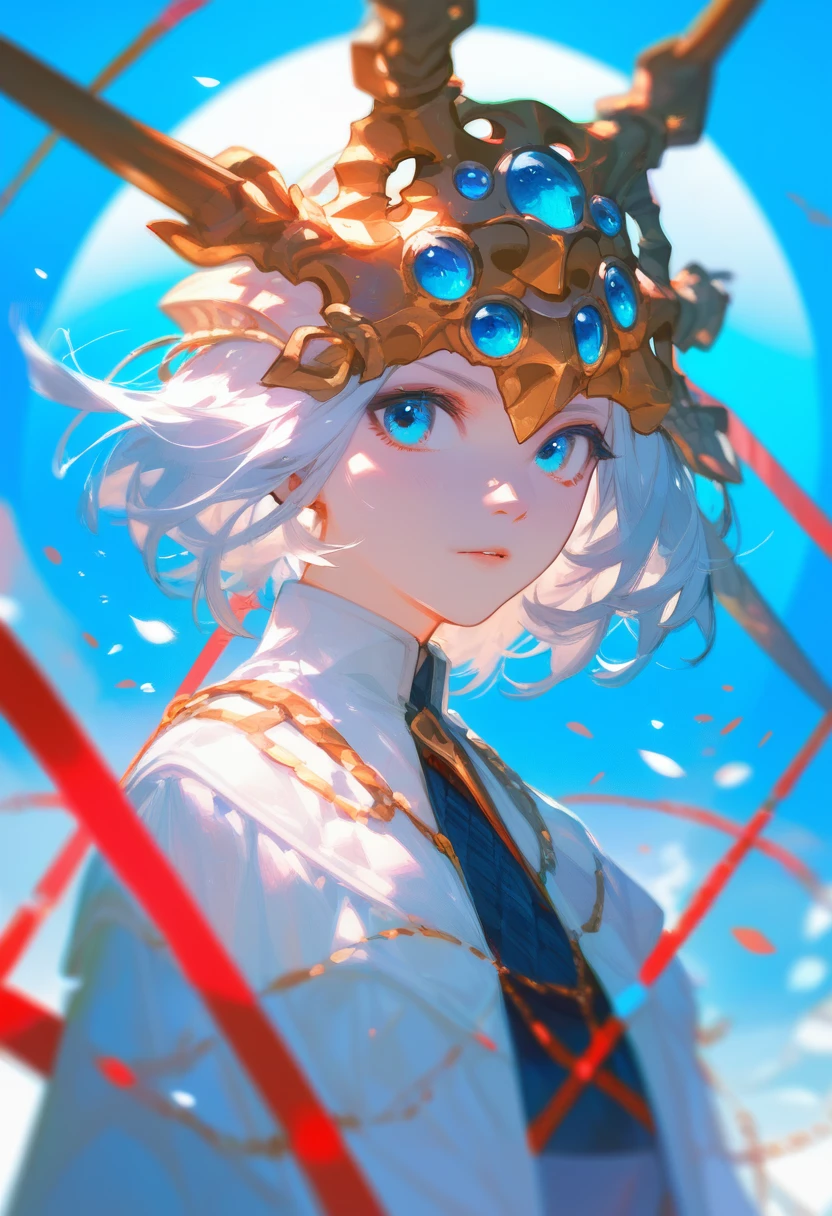 Glassy, blue eyes