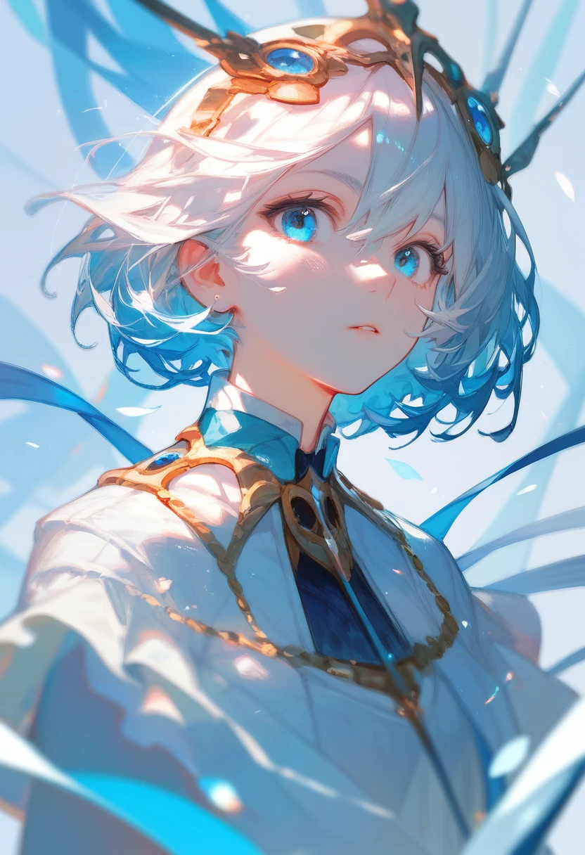 Glassy, blue eyes