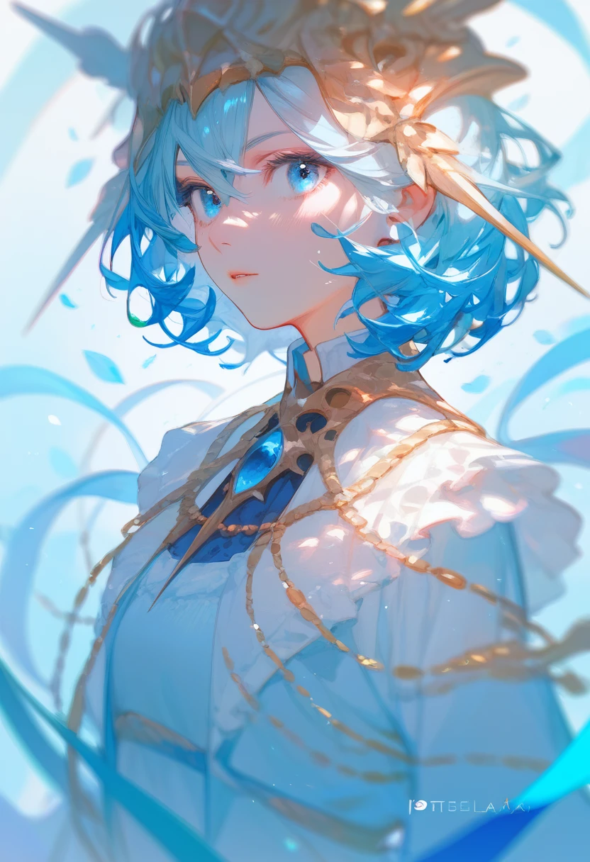 Glassy, blue eyes