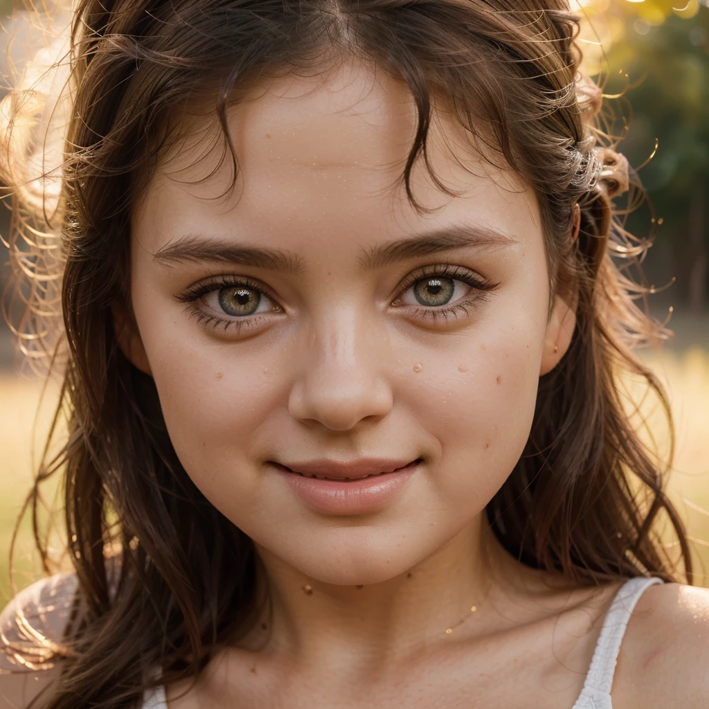 A 3-year-old cute girl, beautiful detailed eyes, beautiful detailed lips, extremely detailed eyes and face, long eyelashes, adorable smile, natural lighting, golden hour, photorealistic, 8k, best quality, highly detailed, masterpiece, portrait, fine art photography, soft bokeh, warm color tones