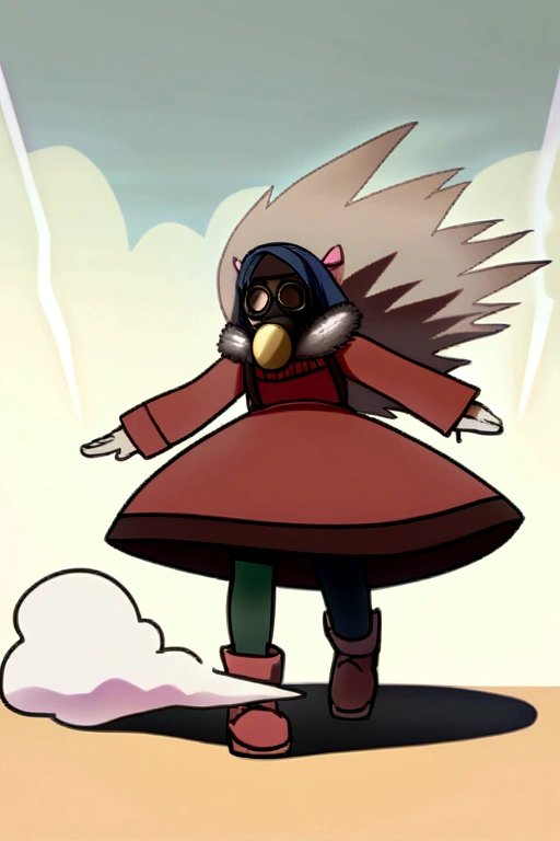 Fart girl,Shit,Skunk girl, gas mask