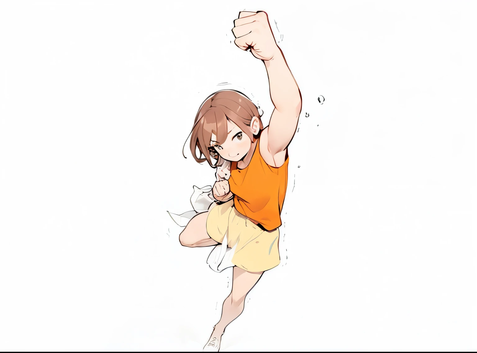 beautiful girl,Uppercut,Clenched fist,4K,8K,Highest quality