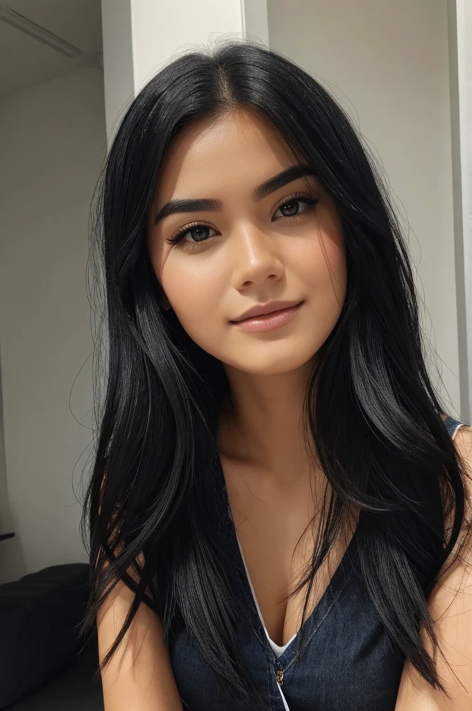 Very beatiful face,black hair fit