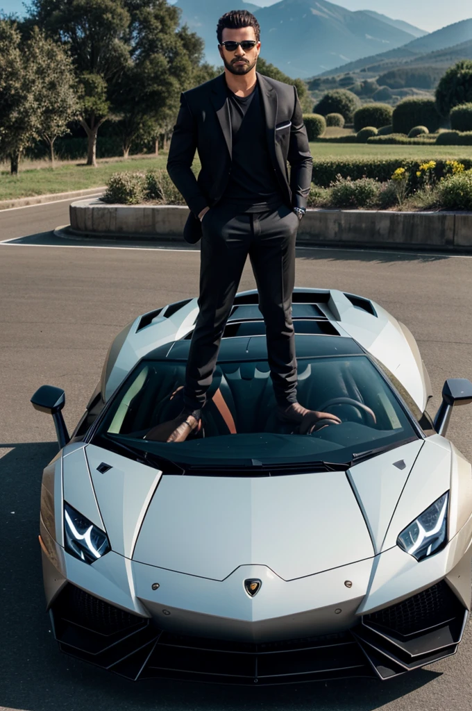 A man with Lamborghini