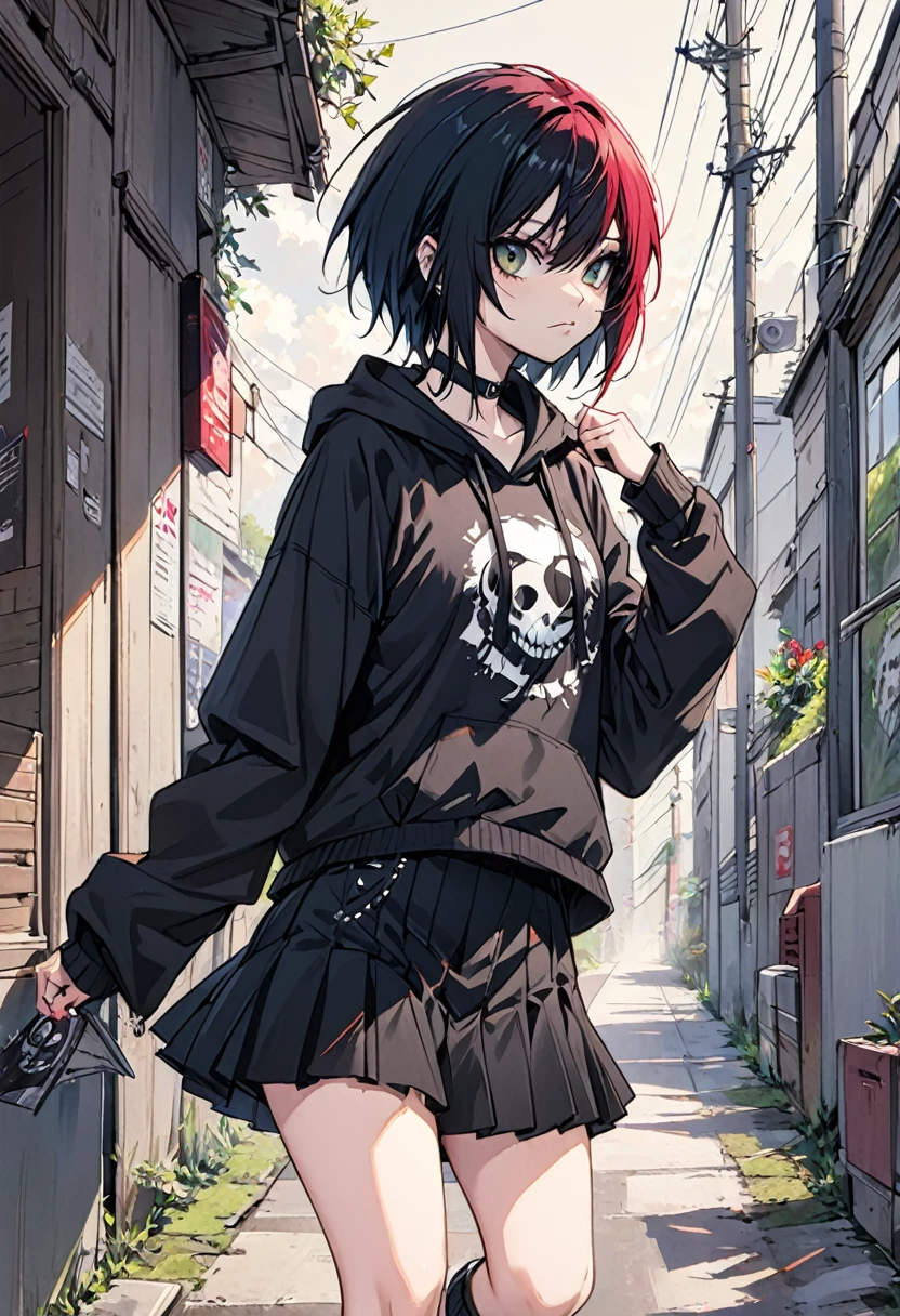 1girl, emo, adult