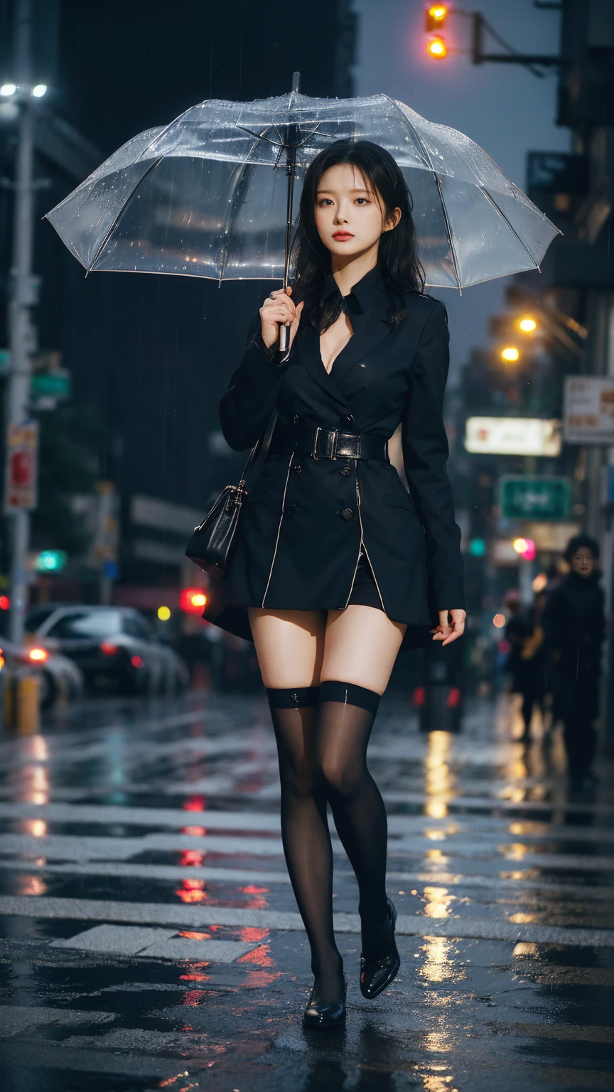 mix4,(8k, RAW photo, best quality, masterpiece:1.2), (realistic, photo-realistic:1.37),1girl,cute,cityscape, night, rain, wet,professional lighting, photon mapping, radiosity, physically-based rendering, full body,thighhighs,legs together, breasts, pending, 1 umbrella
