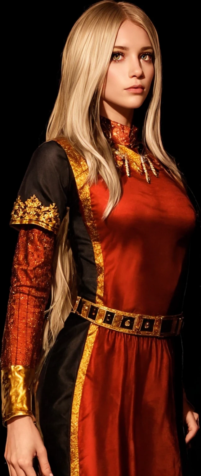 Girl, silver-gold hair, purple eyes,