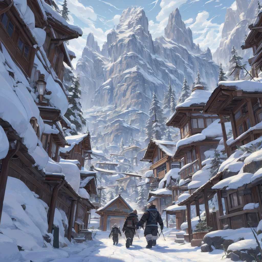 Masterpiece of the highest quality, ((highly detailed CG Unity 8K wallpaper of another Arctic Husky masterpiece)), Professionally designed oil painting by Ed Blinky,Gate in Geira, Studio Ghibli-Esprit, Jeremy Mann, Greg Manchesa, Antonio Moro, Popular on ArtStation, Trend Mid-Trip and Greg Rutkowski, cgsociety, complex, high detailed, Clear focus, dramatic, realist painting.