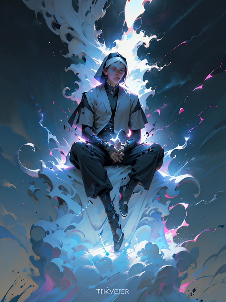 a black cat sitting on top of a white statue, cyberpunk streetwear, tending on art station, name of the character is chad, featured on dribble, nun outfit, benevolent android necromancer, tiktok video, artgram, very very clean, polish hyper - casual, the metaverse, beautiful design