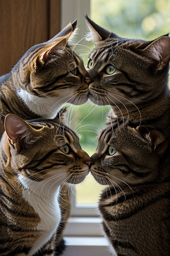 Two cats kissing