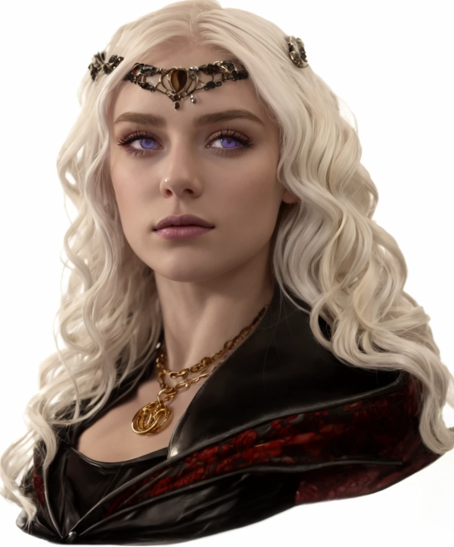 Girl, silver-gold hair, lilac eyes,