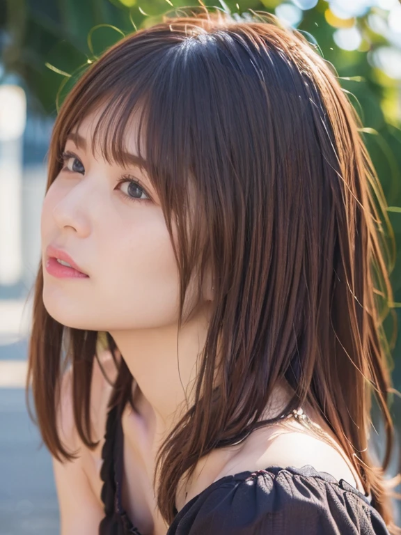 1girl, 25 years old woman, medium breasts, cute face, beautiful face, (perfectly detailed face), ((looking at viewer)), Hands behind the body, hands behind head, Simple Background, photorealistic, (bokeh), UHD, anatomically correct, highres