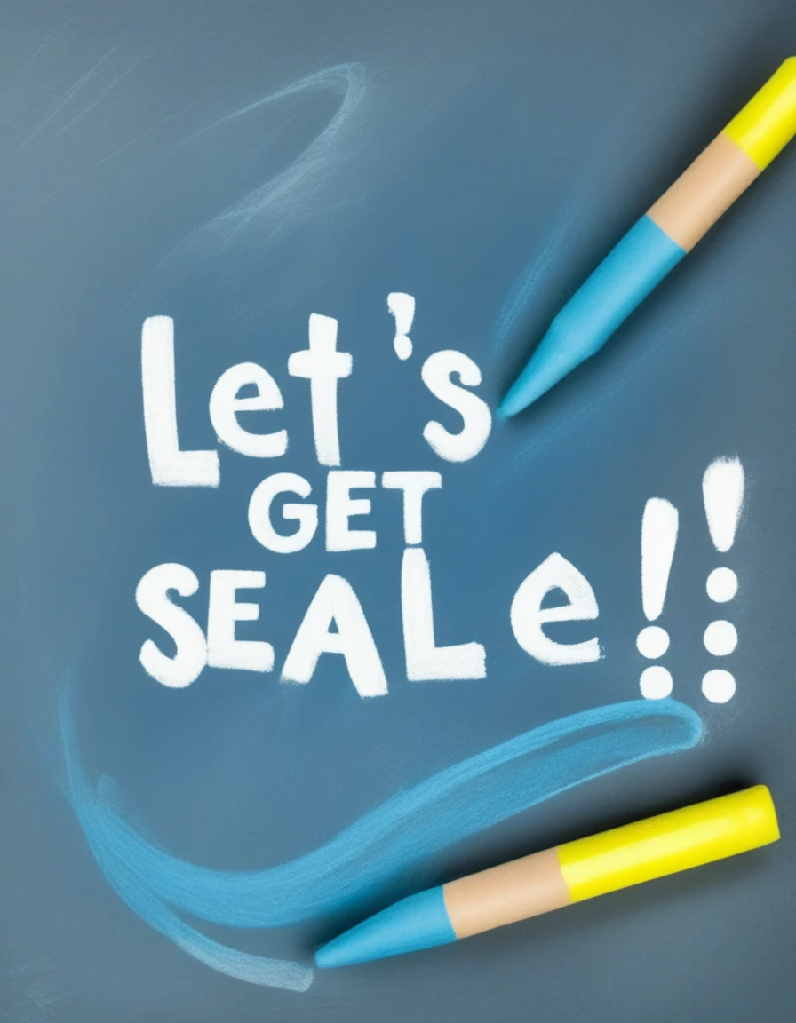 text "Let's get sealed!" written over blue chalk
