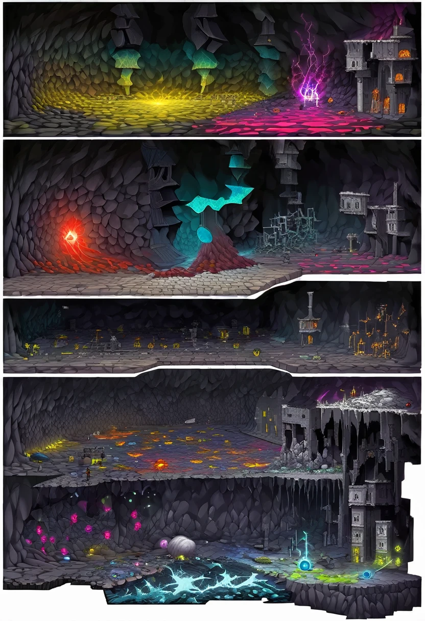 Section 5: Void Ruins
(Element: Nothing/Void)Floor 41: A dark, empty void with scattered, floating ruins.Floor 42: The air is thick and oppressive.Floor 43: Occasional flickers of light in the darkness.Floor 44: The ground is uneven and treacherous, formed by fallen structures.Floor 45: Strange, otherworldly sounds fill the air.Floor 46: Gaps open, spewing rocks, lava, acid, and lightning.Floor 47: The atmosphere is cold and unwelcoming.Floor 48: Structures are covered in strange, glowing symbols.Floor 49: The air is filled with a sense of dread and unease.Floor 50: Challenge: Navigate through the void while avoiding disorienting illusions, gaps spewing hazards, and solving puzzles related to the darkness.