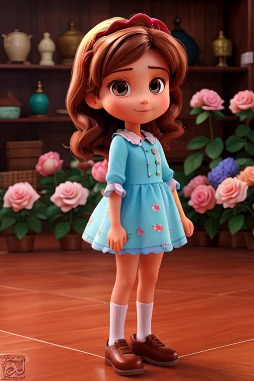 3D name Claudia Márcia with many roses
