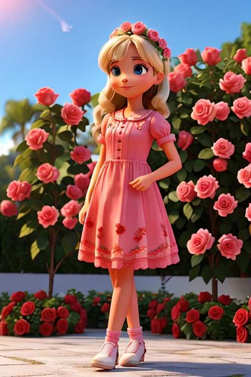3D name Claudia Márcia with many roses