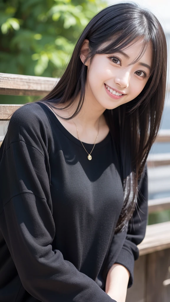 ((highest quality、8k、masterpiece:1.3)),((((cowboy shot)))),Ultra-high resolution,big eyes,Japanese,bangs,(a girl),(1 girl),((20 years old)),((facing at viewer)),(long hair),(((black sweater))),grin,((squatting)),(pleated mini skirt),(((pussy))),((pubic hair)),((skirt lift)),(((short crew socks)))