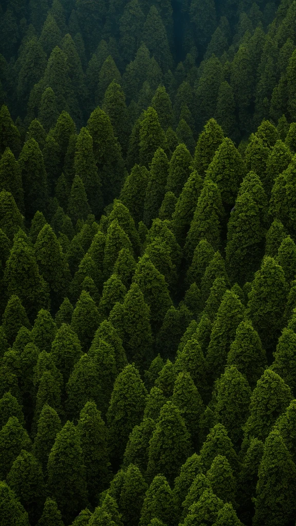 "A bird's-eye view of a mountain ridge with a line of massive, 50-meter-tall grotesque statues resembling skeletons, each covered in moss and vines. These towering statues are lined up along the mountain peaks, following the natural curve of the terrain. The statues have eerie, hollow eyes and decayed features, creating a haunting and unsettling atmosphere. The scene is set on a misty mountain top, with lush, green foliage covering the mountainside. The perspective emphasizes the enormous height of the statues and their endless line stretching along the ridge, blending seamlessly into the rugged landscape and evoking a sense of awe and fear. The image should be highly detailed, with realistic textures and lighting, capturing the depth and intricacies of the statues and the surrounding natural environment in 4K quality."