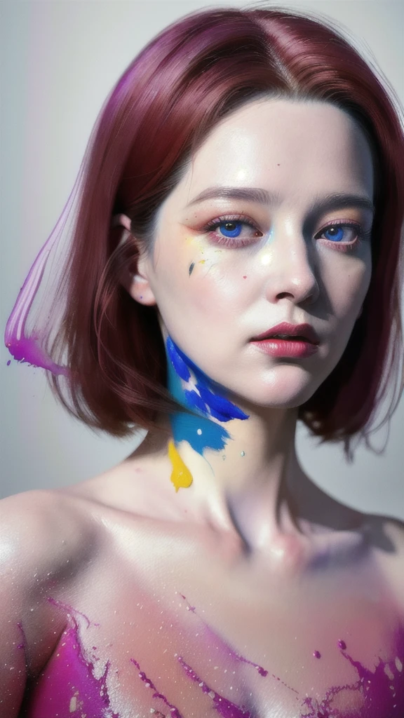 Android Beauty, Powerful paintings inspired by Francis Bacon, Ultra-realistic surrealism, Hyperrealism, fear, art, hyper real painting, Realistic illustration painting, カラフルなHyperrealism, Hyper-realistic digital art