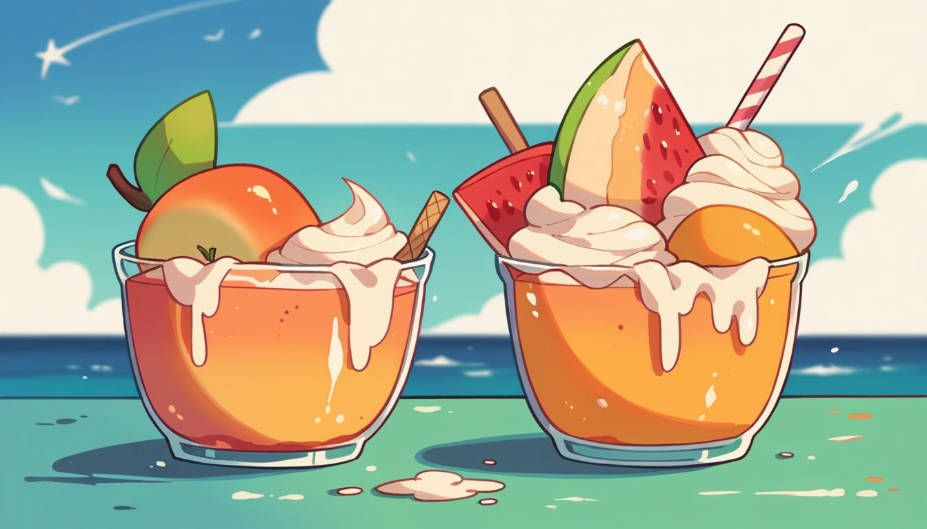 someone holding a cup of dessert with a straw and a straw in it, Sea of Parfaits, Ice cream on the side, ❤🔥🍄🌪, mango, Filmed in the early 2020s, delicious, Vanilla smoothie explosion, Put whipped cream on top, dessert, Not blurry, Hmm, drink, Not blurry, trend ,, Exclusive