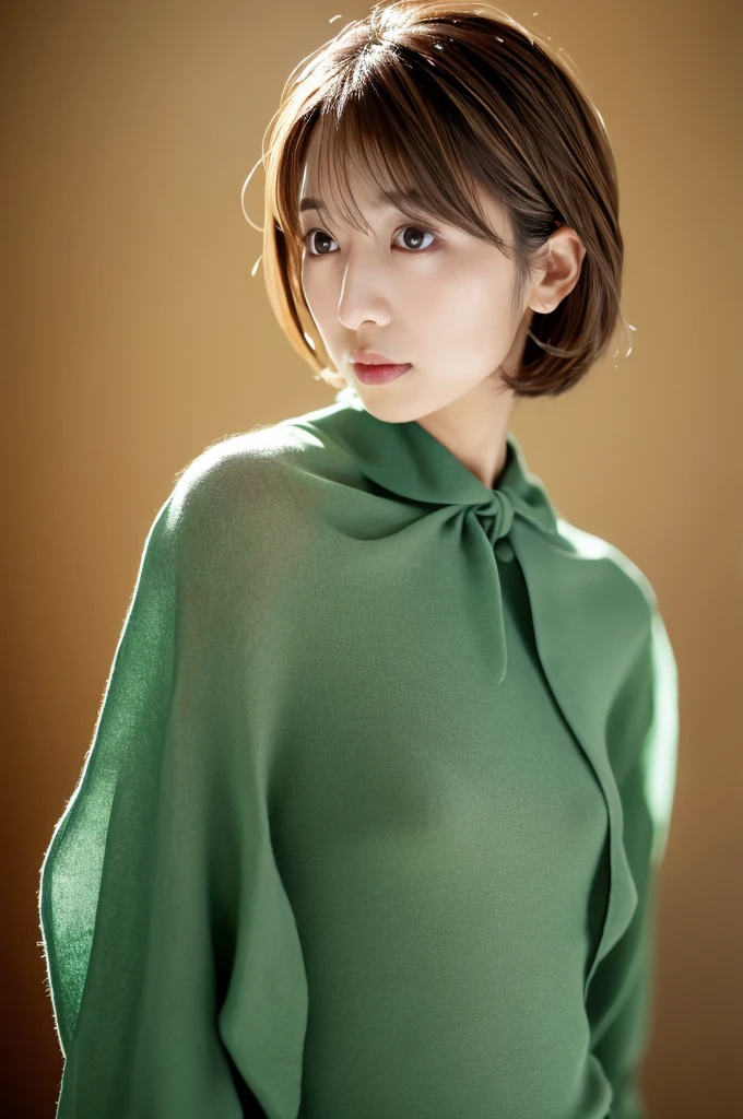 Top quality, realistic, perfect human body structure, very detailed, very delicate and beautiful, RAW photography, professional lighting, luminescence, depth of field, single focal, full body, Skinny Japanese lady, 30 year old lady, brown hair, small head, beautiful eyes, real face, realistic skin, detailed eyes, (fashionable hairstyle:1.3), sexy pose, absurderes, Incredibly Ridiculous res, Extremely fine, Blouse
