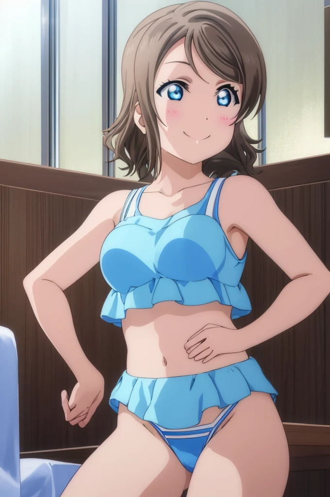 (((pixel-perfect, detail-perfect))), solo, 1girl, you watanabe, eyes azzur, smile, bikini, hot sauna, armpit, big filesize, ultra High Qality