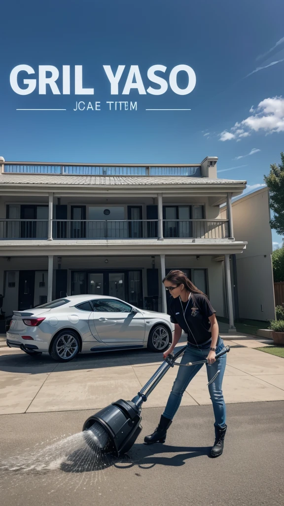 Create a logo for a jet washing company GOD IS FAITHFUL WITH a very chic car top with the number 3899889-1077 eye-catching 3d image to display the company profile