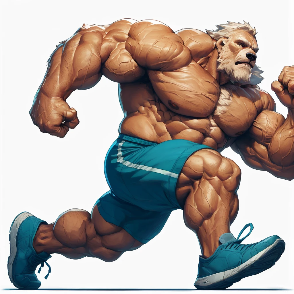 A huge muscular Polar Bear, detailed wrinkles, detailed veins, detailed huge white fur, detailed muscles, running, (best quality,4k,8k,highres,masterpiece:1.2),ultra-detailed,(realistic,photorealistic,photo-realistic:1.37),dramatic lighting,chiaroscuro,atmospheric,moody,cinematic